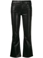 J Brand Metallic Bell-bottom Trousers - Black
