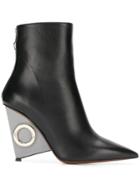 Alain Tondowski Metallic Wedge Boots - Black