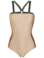 Adriana Degreas Panelled Swimsuit - Nude & Neutrals