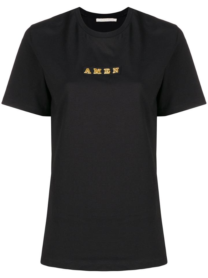 Amen Embroidered Logo T-shirt - Black