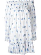 Alexander Mcqueen Off-the-shoulder Smocked Dress - White
