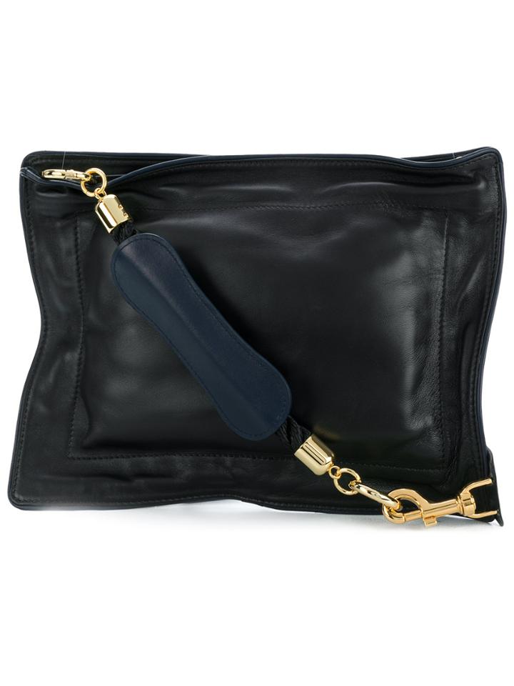 Sacai Logo Zipped Shoulder Bag - Black