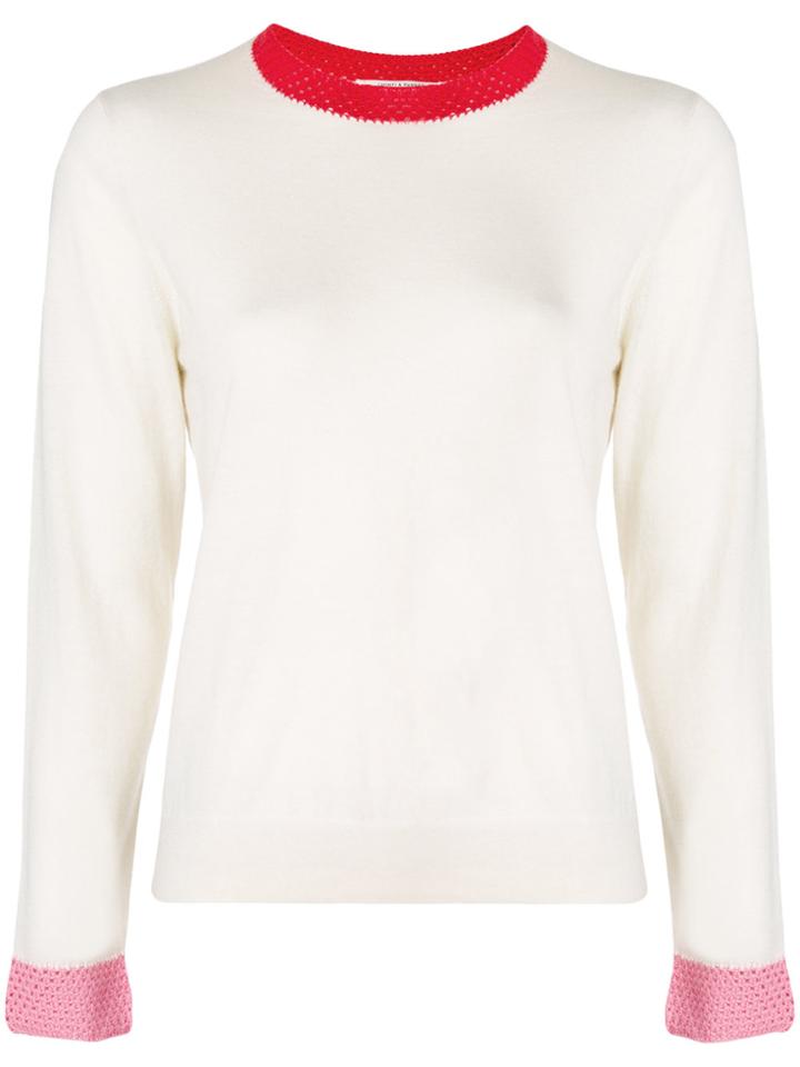 Chinti & Parker Crochet Trim Jumper - Nude & Neutrals