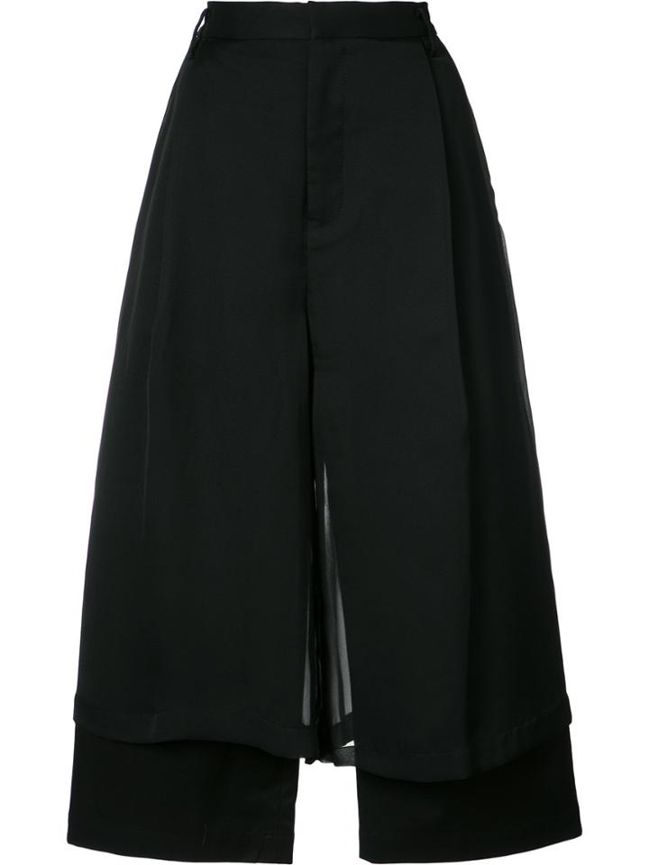 Comme Des Garçons Noir Kei Ninomiya Double-layer Wide-leg Trousers -