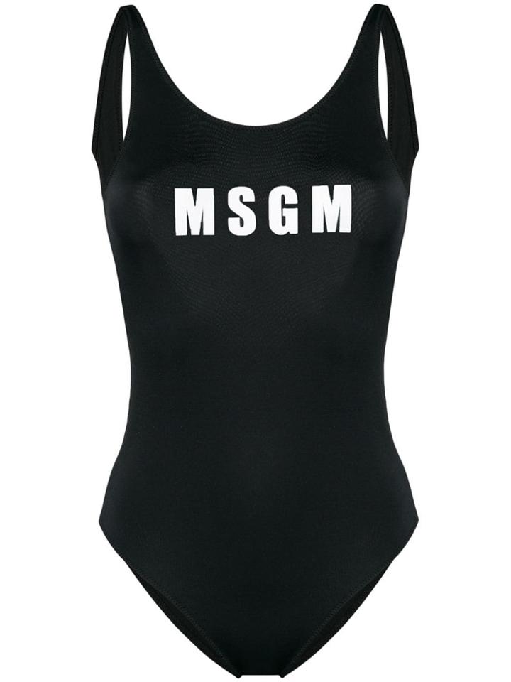 Msgm Logo Print One-piece - Black