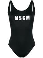 Msgm Logo Print One-piece - Black