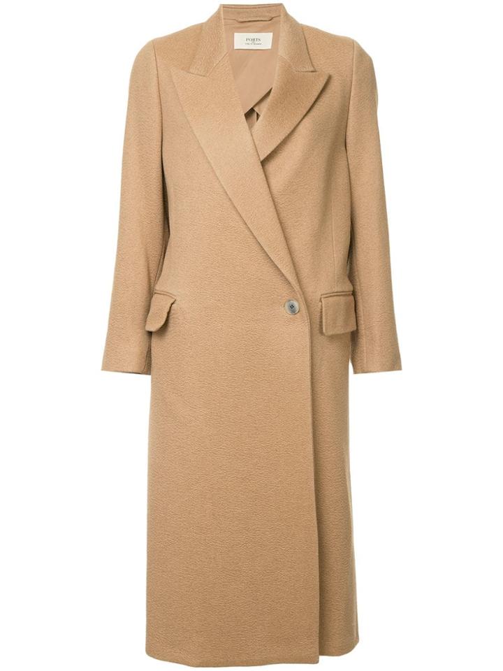 Ports 1961 Single Breasted Coat - Brown