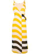 Fendi Striped Dress, Women's, Size: 42, Yellow/orange, Silk