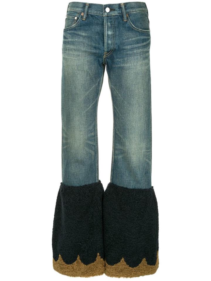 Tu Es Mon Trésor Scalloped Flared Edge Jeans - Blue