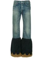 Tu Es Mon Trésor Scalloped Flared Edge Jeans - Blue