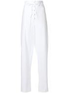 Maison Flaneur Buttoned Military Trousers - White