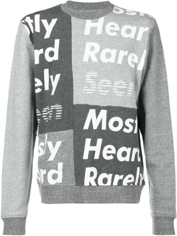 Mostly Heard Rarely Seen Logo Print Sweatshirt, Men's, Size: Medium, Grey, Cotton/lyocell