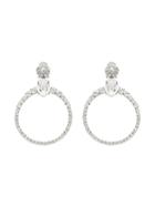 Miu Miu Crystal Circle Earrings - Silver
