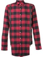 Mostly Heard Rarely Seen Zipped Detailing Plaid Shirt, Men's, Size: Small, Red, Cotton