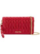 Miu Miu Pleated Clutch Bag - Red