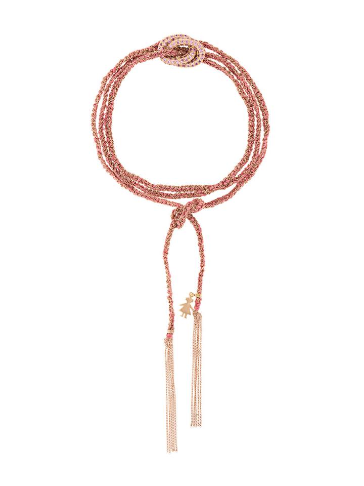 Carolina Bucci Lucky Babygirl 18kt Gold Bracelet - Pink & Purple
