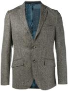 Etro Herringbone Blazer, Men's, Size: 46, Brown, Silk/polyester/acetate/wool