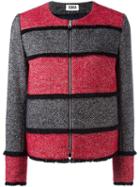 Sonia By Sonia Rykiel Striped Cropped Jacket, Women's, Size: 40, Black, Cotton/acrylic/polyamide/alpaca