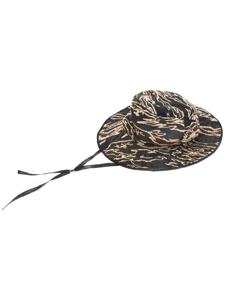 Sacai - Camouflage Bucket Hat - Women - Polyester - One Size, Black, Polyester