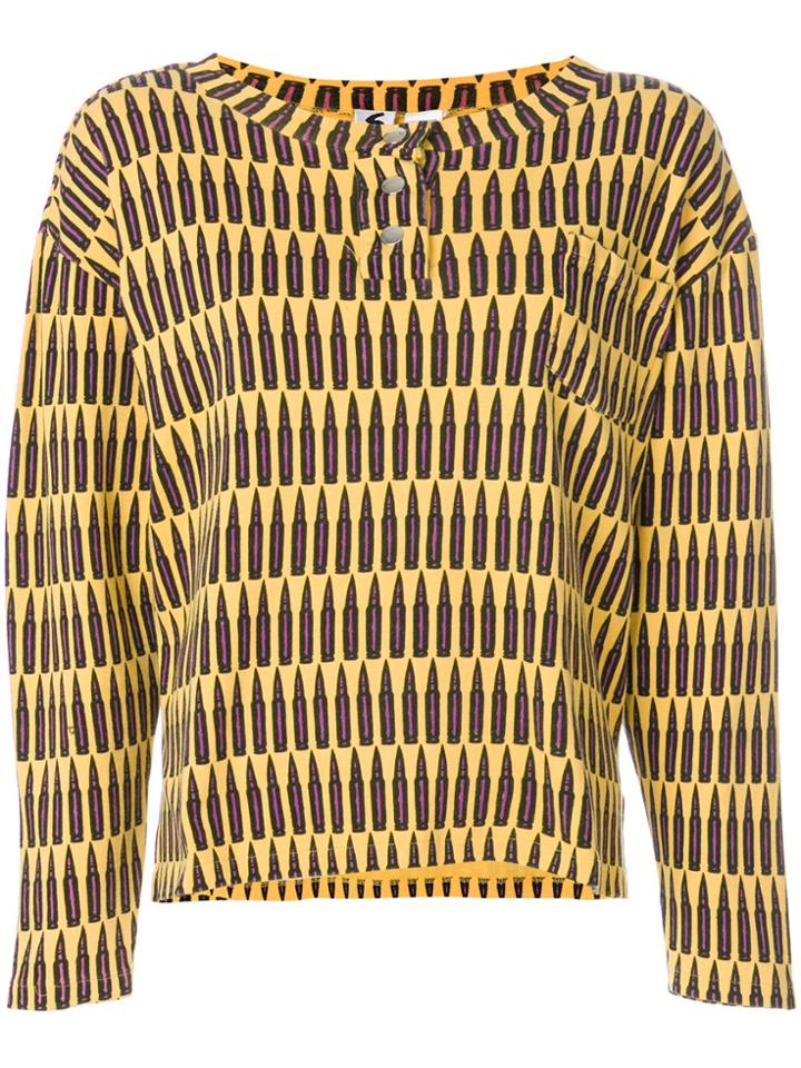 Stephen Sprouse Vintage Bullet Print Blouse - Yellow & Orange