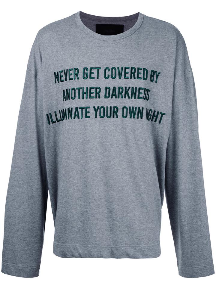 Juun.j - Text Detail Longsleeve Top - Men - Cotton/rayon - 48, Grey, Cotton/rayon