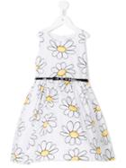 Monnalisa - Daisy Print Dress - Kids - Cotton/polyamide - 9 Yrs, White