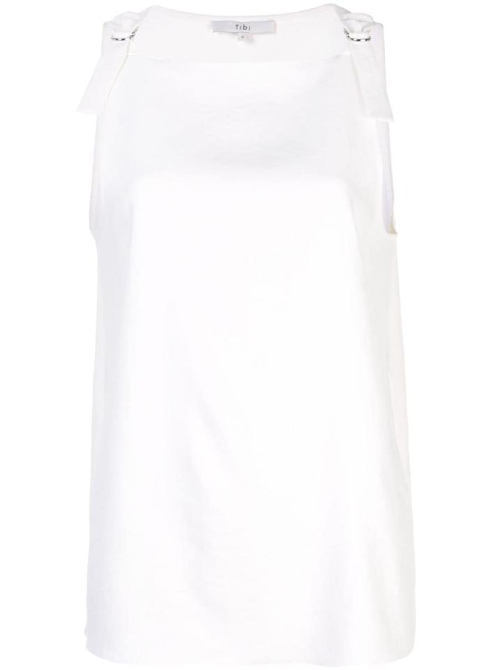 Tibi Buckle Strap Tank Top - White