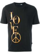 Love Moschino Love Print T-shirt, Men's, Size: Medium, Black, Cotton
