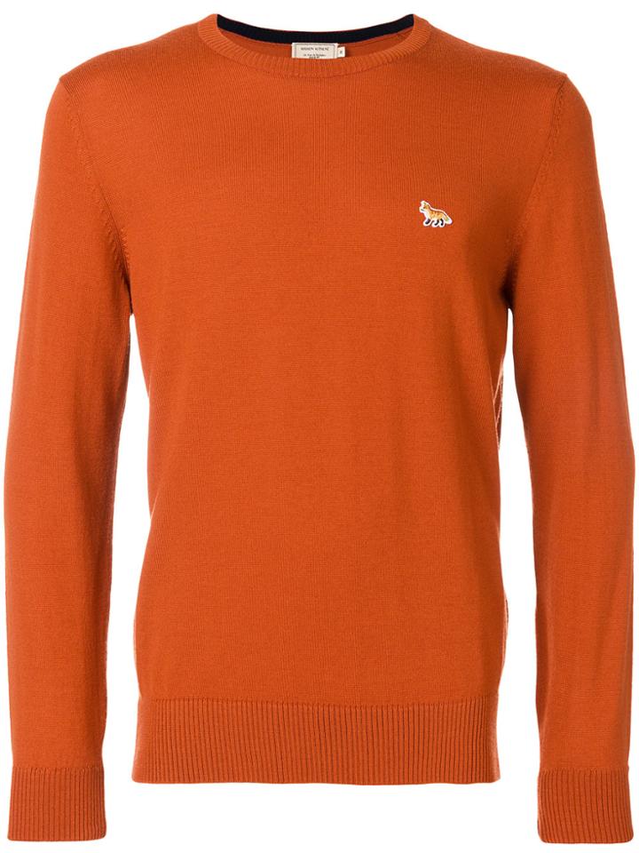 Maison Kitsuné Embroidered Fox Jumper - Yellow & Orange