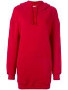 A.f.vandevorst Long Sleeved Longline Hoodie, Women's, Size: 38, Red, Cotton