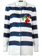 Dolce & Gabbana Striped Pyjama Shirt, Women's, Size: 40, Blue, Silk/viscose/polyester/polyamide