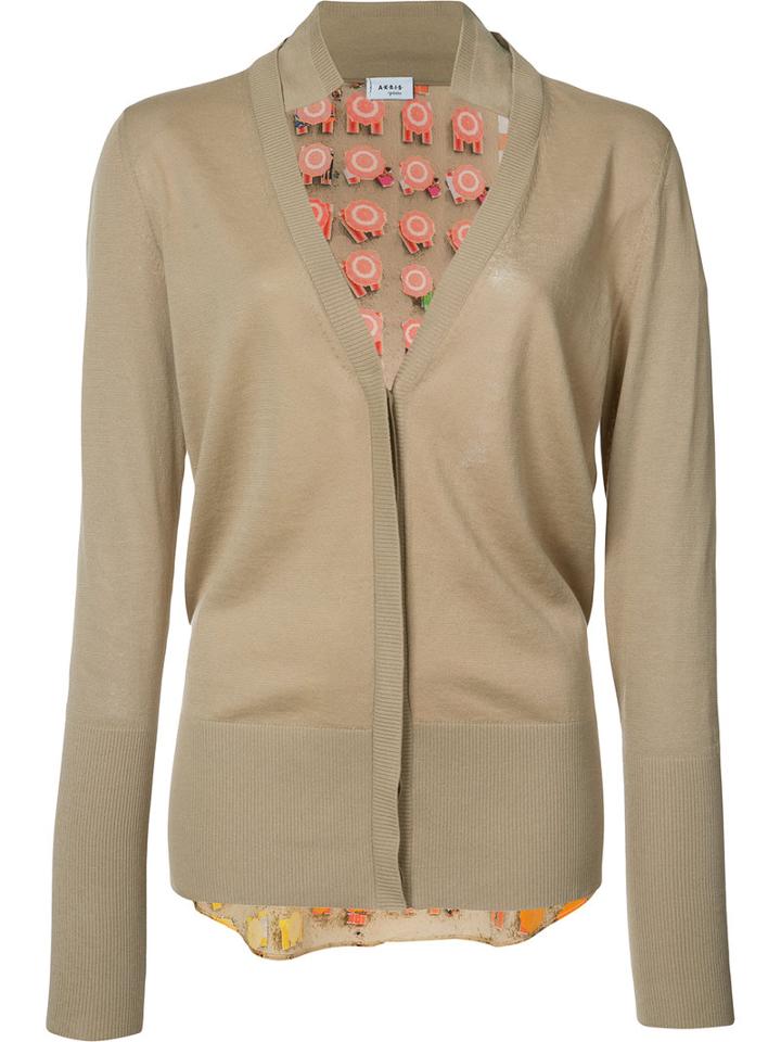 Akris Punto - Riviera Cardigan - Women - Wool - 4, Nude/neutrals, Wool