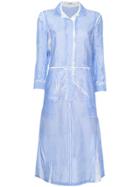 Jil Sander Creased Effect Shirt Dress - Blue