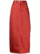 Eckhaus Latta Back Slit Long Skirt - Red