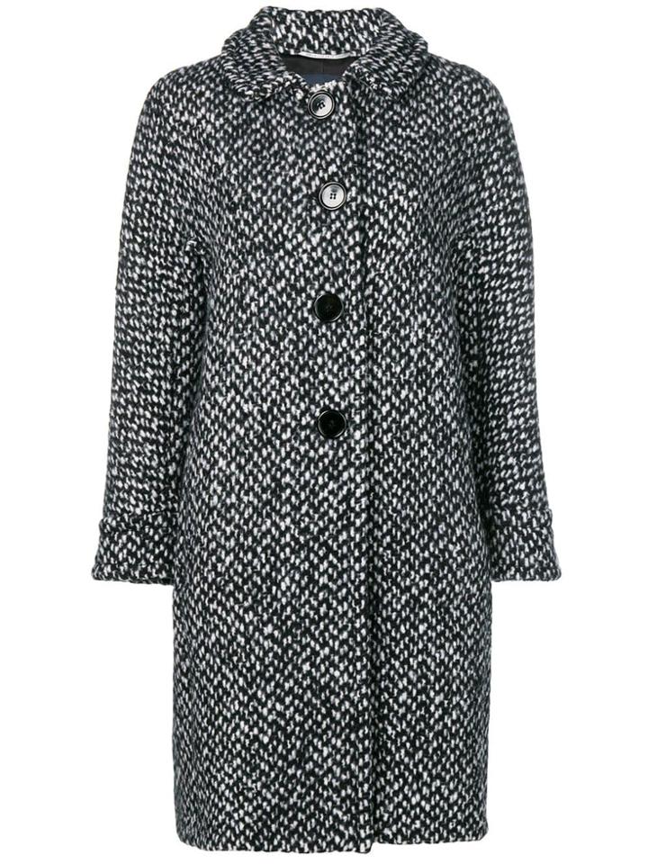 Max Mara Tweed Cocoon Coat - Black
