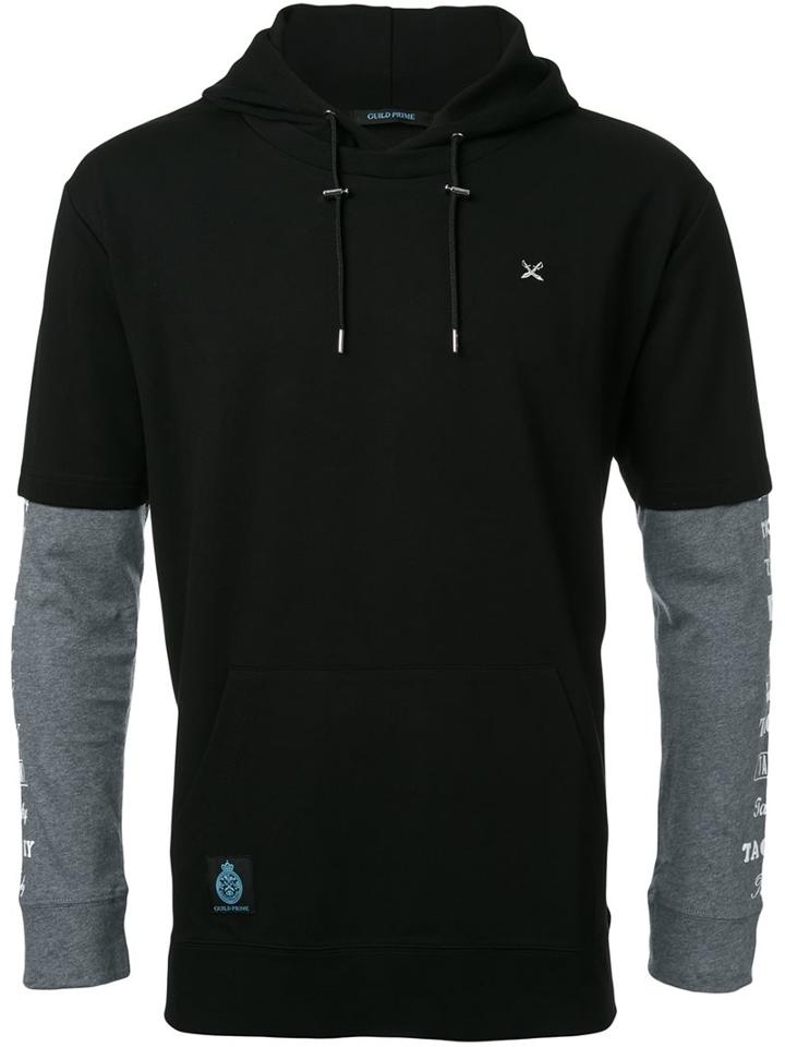 Guild Prime Double Sleeve Hoodie, Men's, Size: 1, Black, Cotton