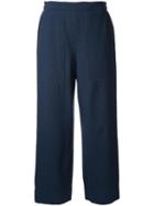 Lemaire Cropped Trousers, Women's, Size: 34, Blue, Elastodiene/virgin Wool