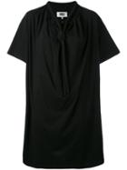 Mm6 Maison Margiela - Tie Neck T-shirt Dress - Women - Cotton - S, Black, Cotton