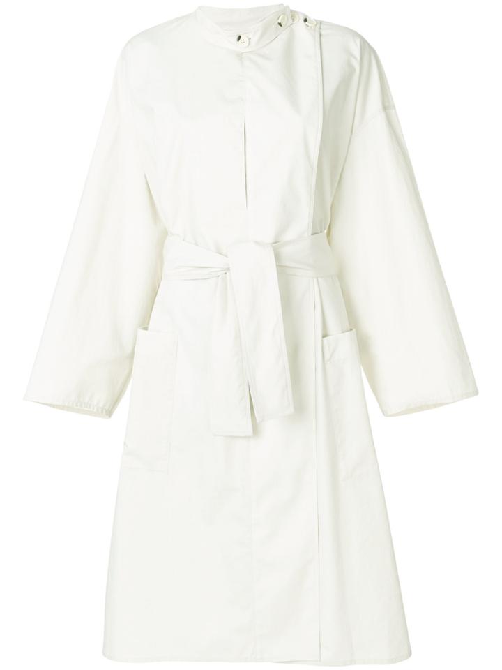 Lemaire Belted Trench Coat - White