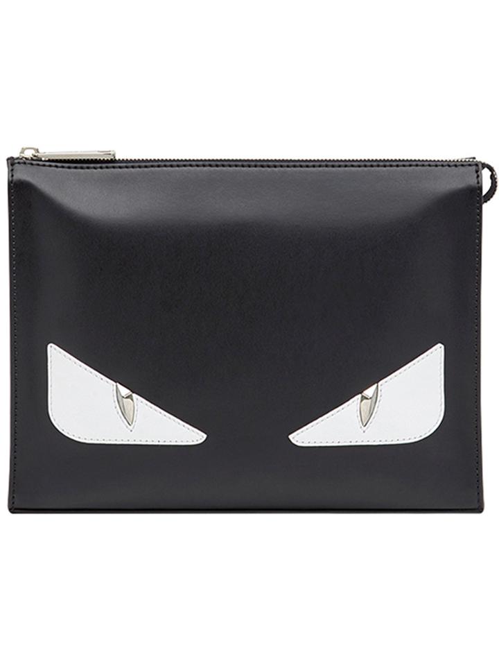 Fendi Top Zip Clutch Bag - Black