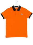 Moncler Kids Teen Contrast Collar Polo Shirt - Yellow & Orange