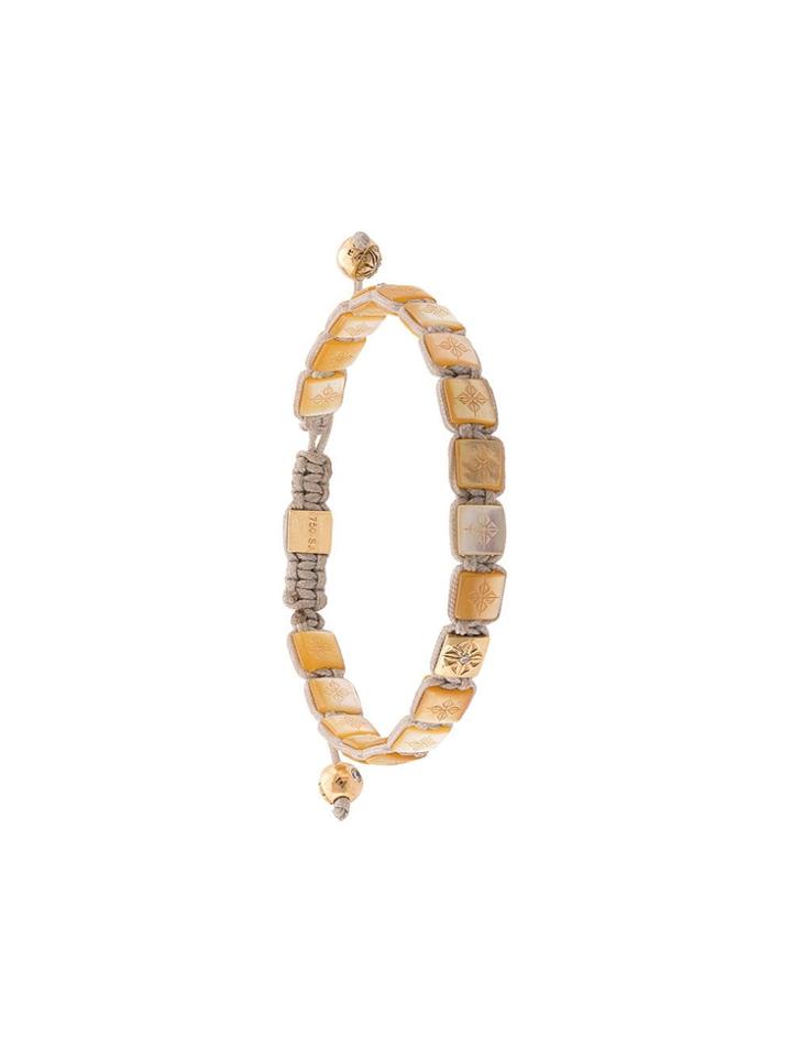 Shamballa Jewels 18kt Yellow Gold Pearl Lock Diamond Bracelet