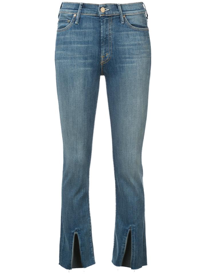 Mother Front Slit Jeans - Blue