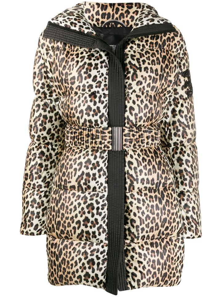 Ermanno Scervino Leopard Print Padded Coat - Neutrals