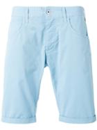 Armani Jeans Cuffed Shorts, Men's, Size: 54, Blue, Cotton