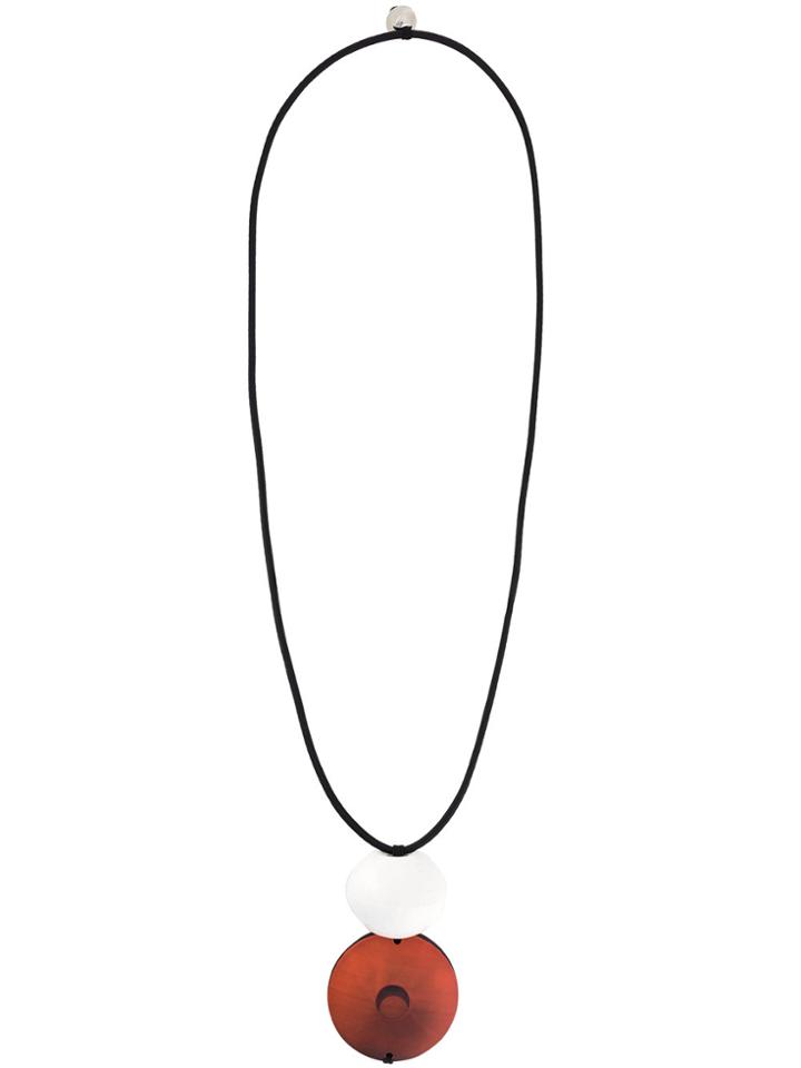 Maria Calderara Oversized Pendants Long Necklace - Red