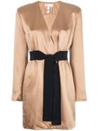 Fleur Du Mal Belted Wrap-style Dress - Gold