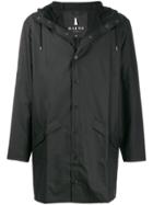 Rains 1202 Hooded Coat - Black