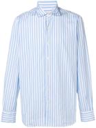 Finamore 1925 Napoli Striped Pointed Collar Shirt - Blue