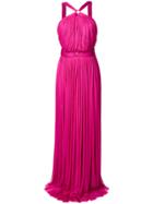 Maria Lucia Hohan Belted Pleated Gown - Pink & Purple